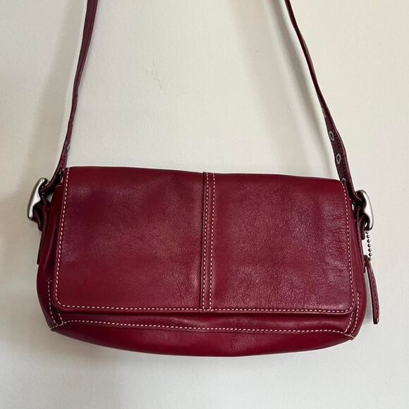 RARE Vintage Coach 2004 Legacy Leather Mini Bag Red Y2K - Picture 2 of 10